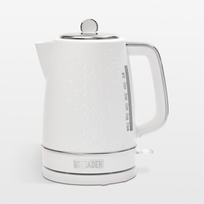 HADEN Starbeck White Electric Tea Kettle + Reviews | Crate & Barrel | Crate & Barrel
