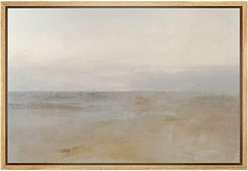 SIGNLEADER Framed Canvas Print Wall Art Pastel Watercolor Brown Sky Landscape Abstract Shapes Ill... | Amazon (US)