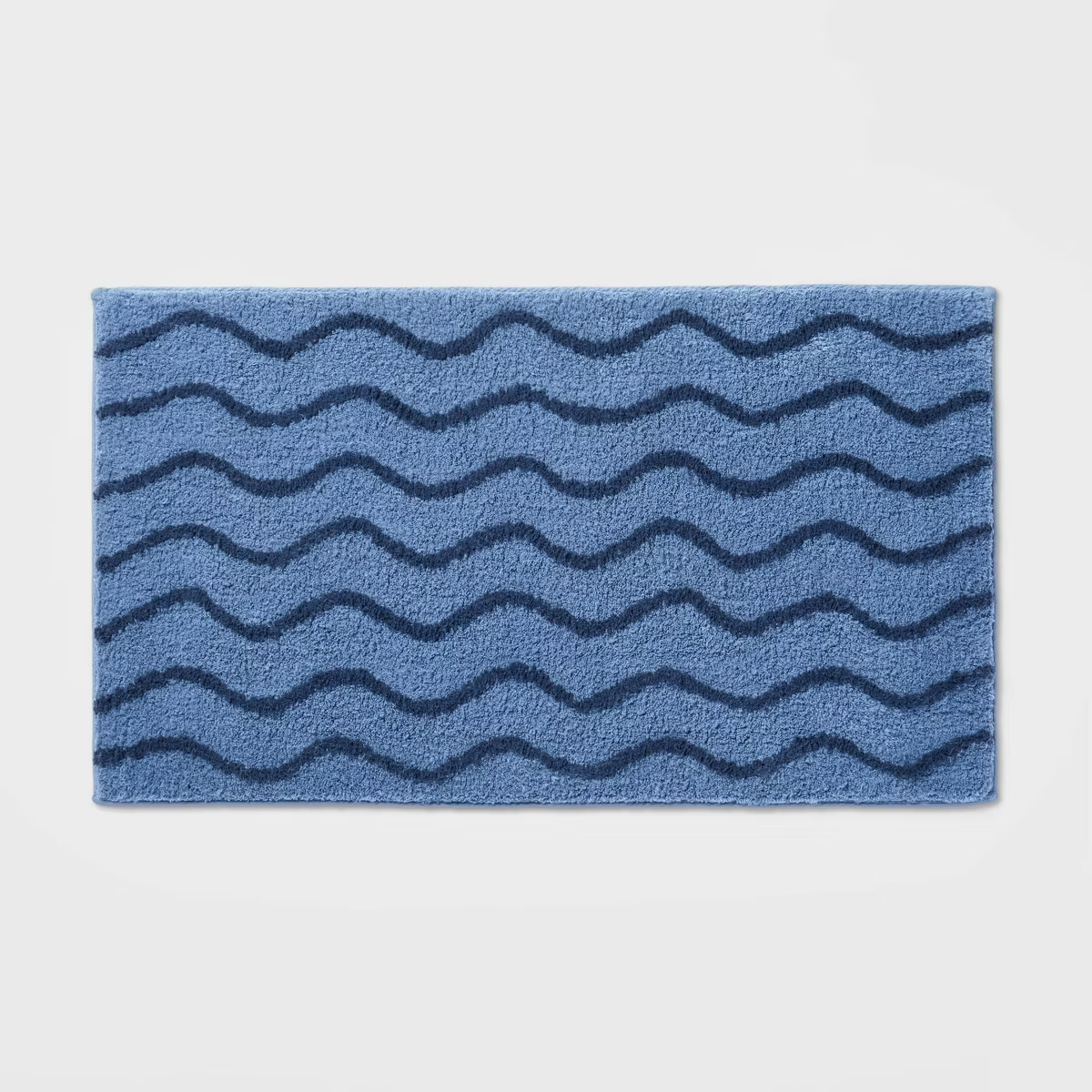 Wave Kids' Bath Rug Navy - Pillowfort™: Tufted Cotton Bath Mat, 1'8"x2'10", OEKO-TEX Certified,... | Target