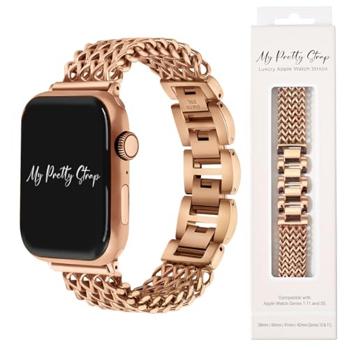 My Pretty Strap – Stainless Steel iWatch Band for Women – Compatible with Apple Watch (38/40/41/42/44/45/49MM) – Fits Wrists 4.9 to 6.3 Inches (125–160 mm) – Easy Resizing- No Tool Needed- Mermaid | Amazon (US)