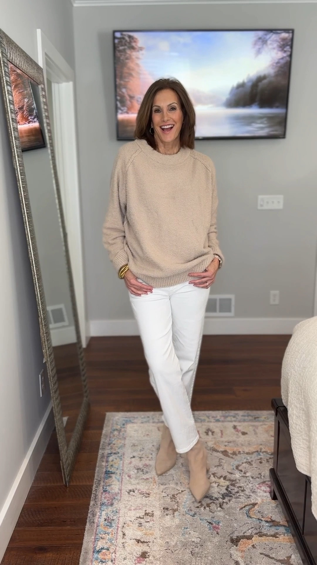 Adorable winter style! Jeans- 29 (also linked similar, affordable white jeans). Sweater- M (runs super big! If you want it oversized, order your true size)


Women’s fashion, winter fashion, winter styles, winter outfits, winter outfit inspo, winter ootd, holiday fashion, chic style, Amazon fashion, Amazon, sweater, jeans, white jeans, oversized sweater 





#LTKOver40 #LTKootd #LTKHoliday