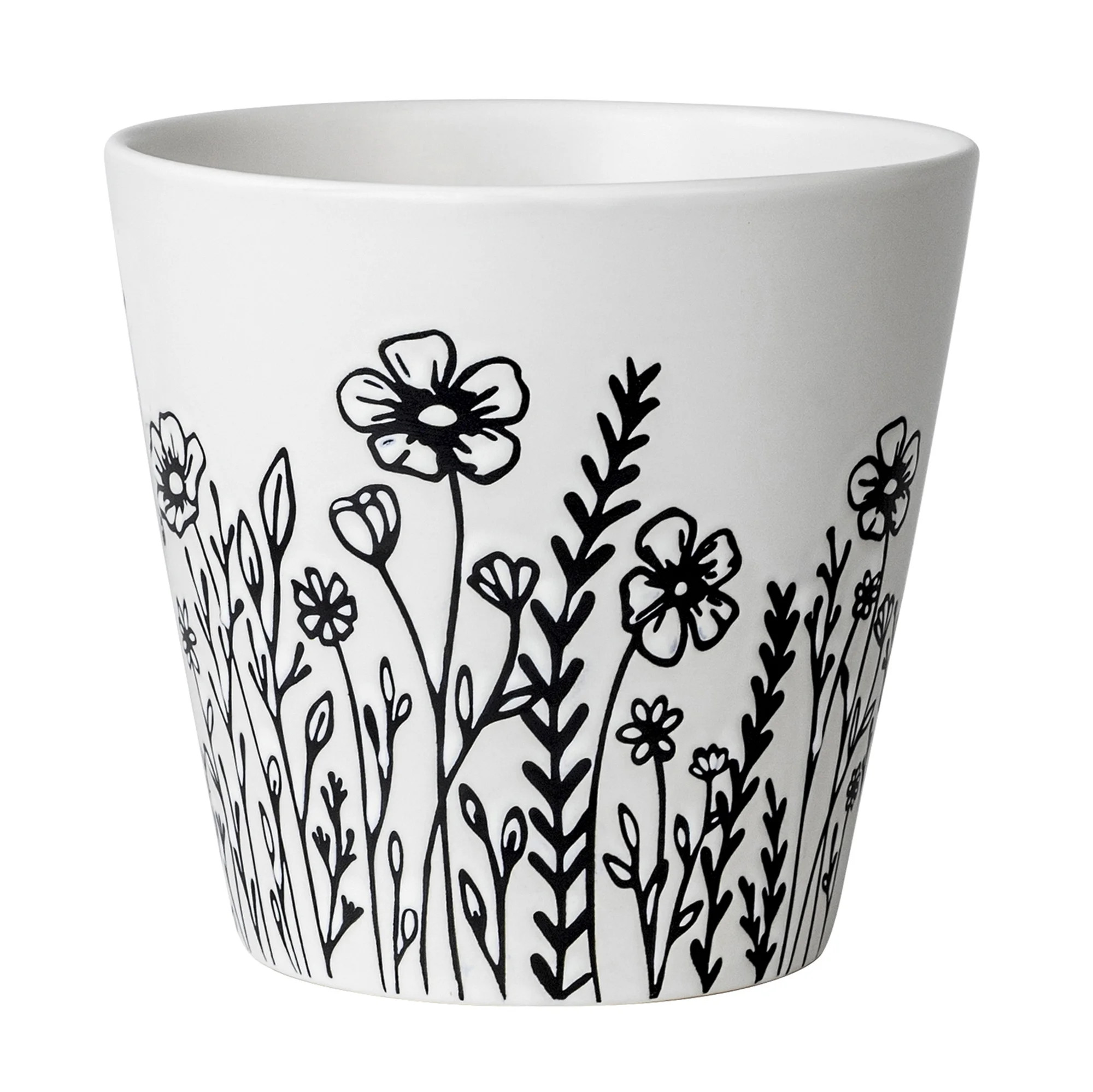 Mainstays 5.9”D x 5.51”H Round Ceramic Wildflower Planter, White - Walmart.com | Walmart (US)