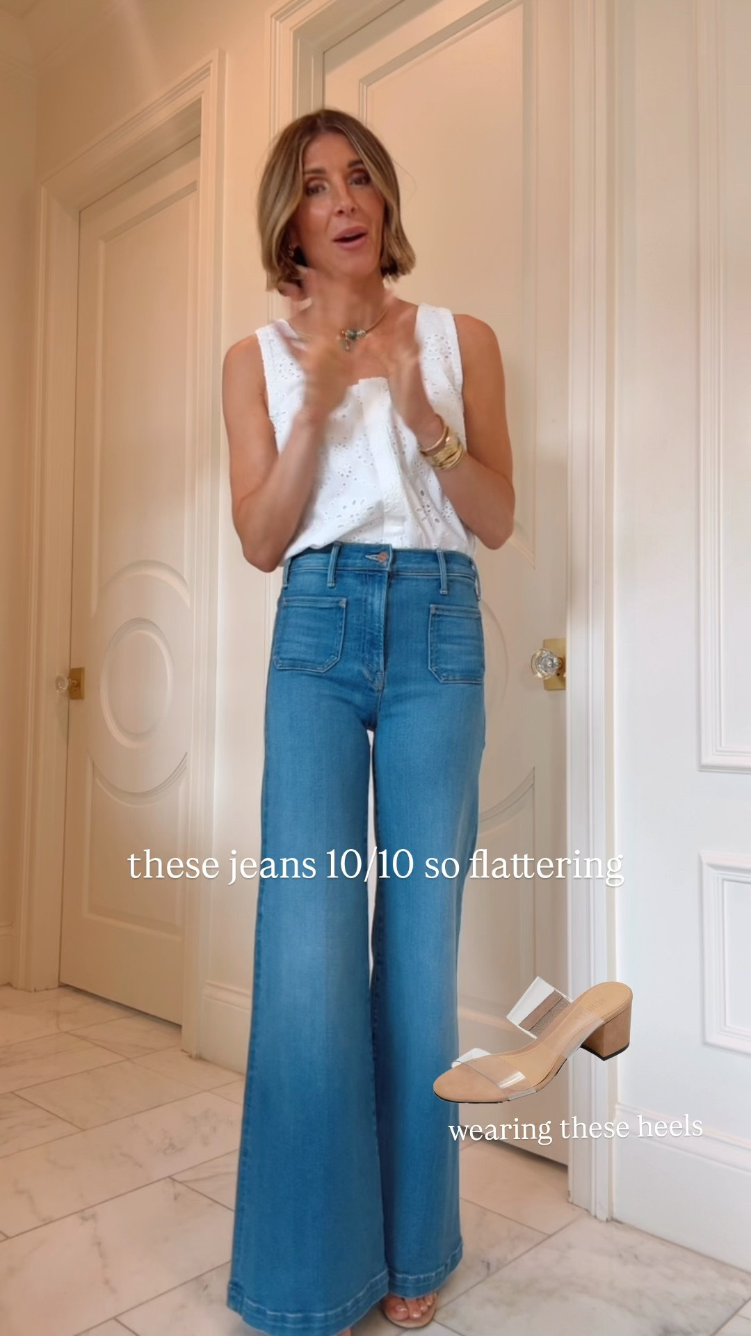 These jeans are a 10/10 - hug
You in all the right places and has a nice stretch. I'm 5'7 wearing size 25