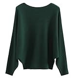 GABERLY Boat Neck Batwing Sleeves Dolman Knitted Sweaters and Pullovers Tops for Women | Amazon (US)