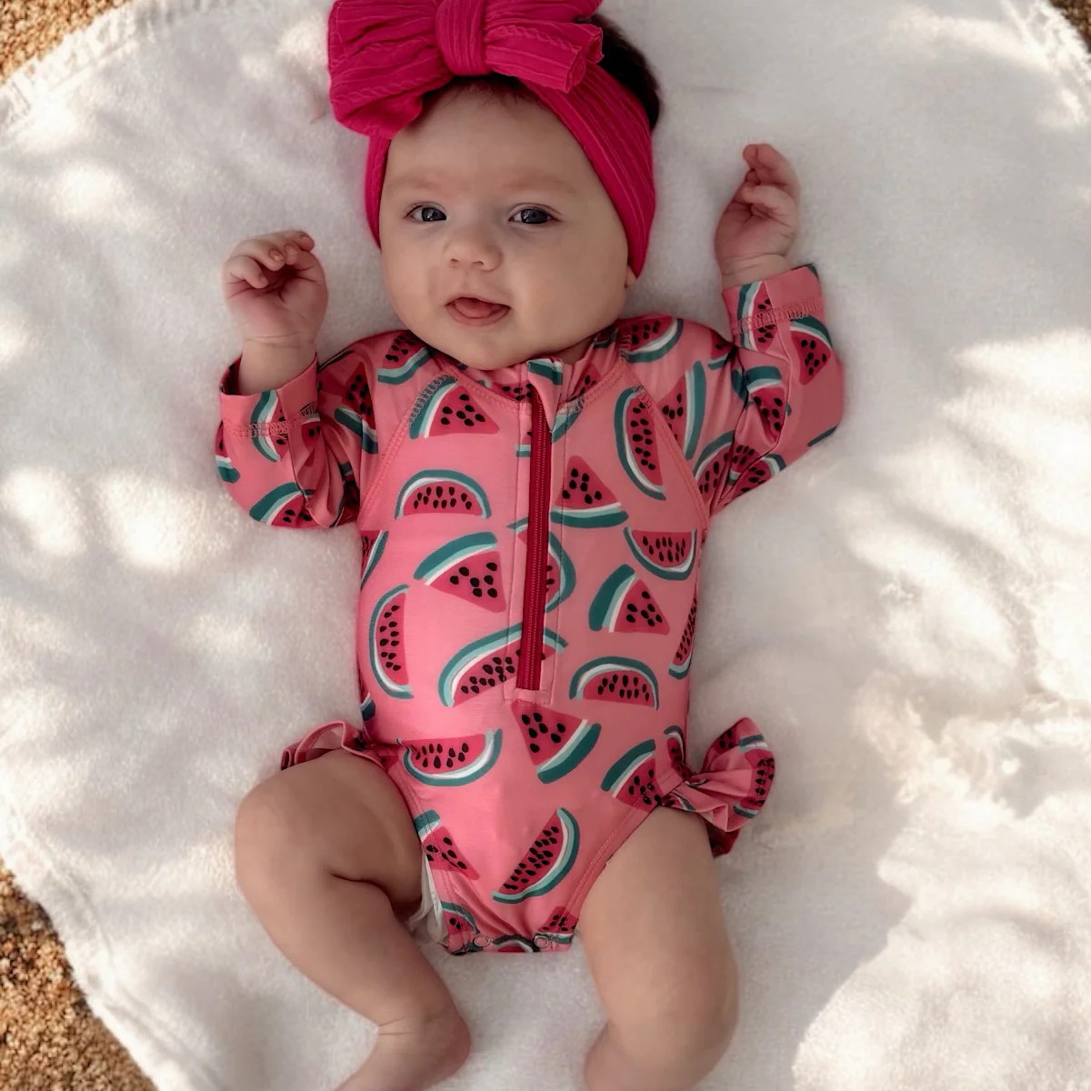 Watermelon / Skipper Rashguard Swimsuit / UPF 50+ | SpearmintLOVE