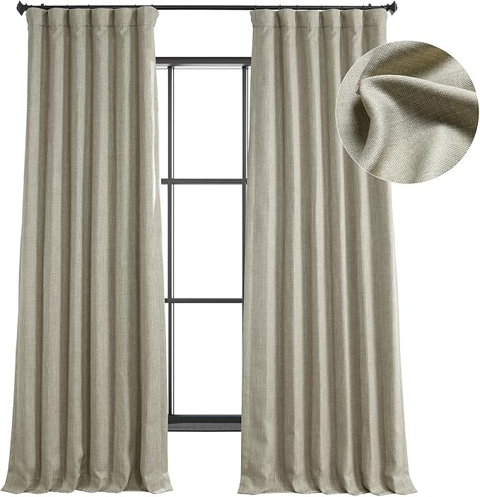 HPD Half Price Drapes Faux Linen Textured Room Darkening Curtains for Bedroom 108 Inches Long (1 ... | Amazon (US)