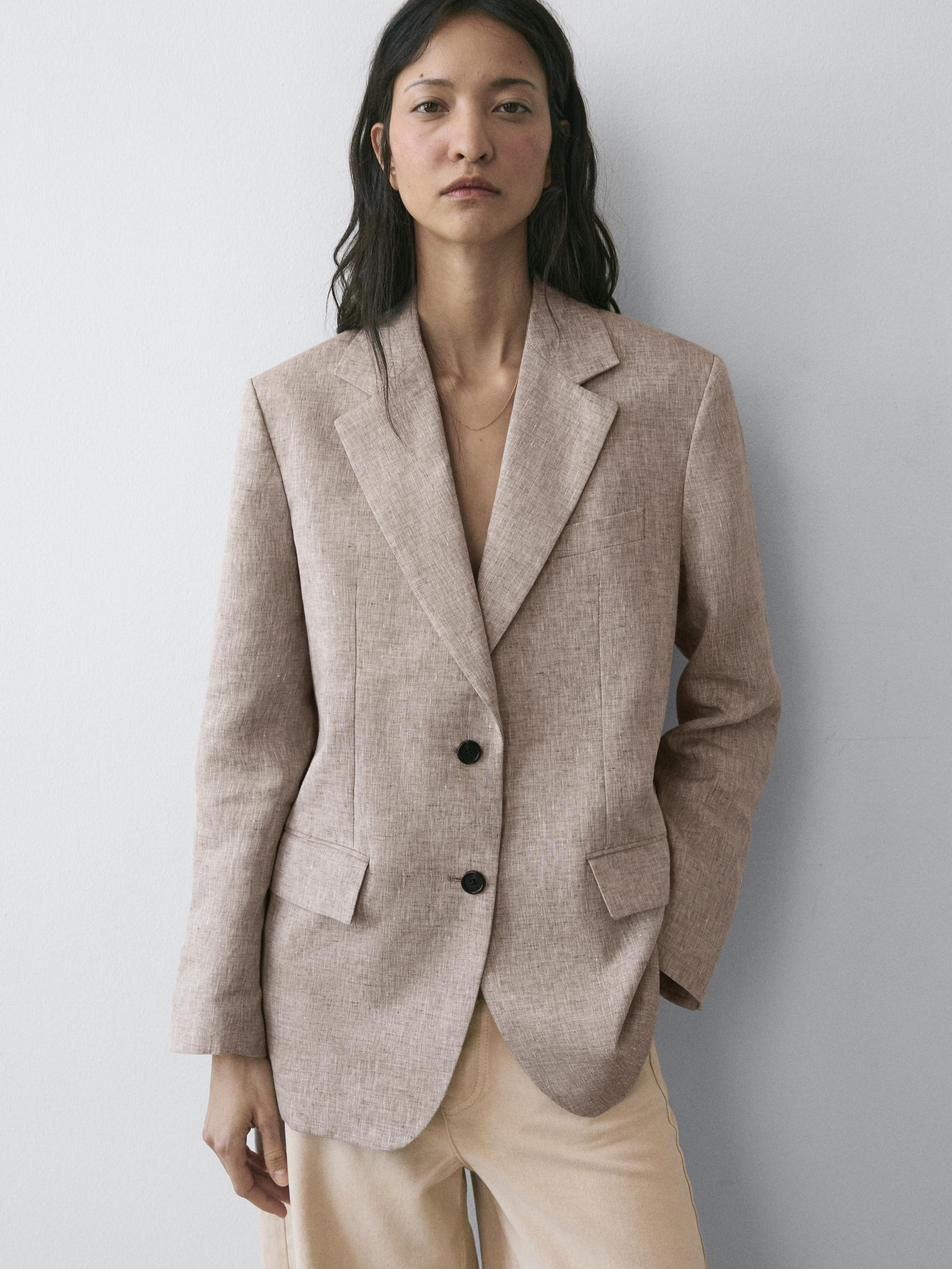Linen suit blazer | Massimo Dutti UK