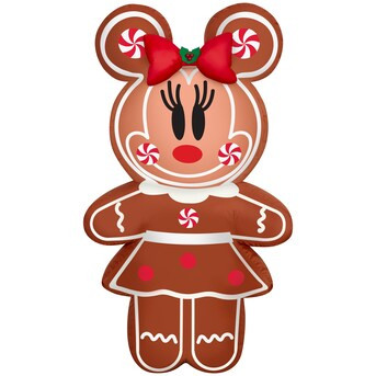 Disney 3.5-ft Gingerbread Minnie Mouse Inflatable Christmas Decoration | Lowe's