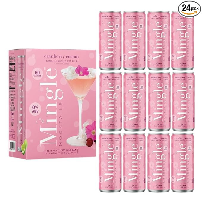 Mingle Mocktails Cranberry Cosmo, Premium Non-Alcoholic Drinks, Tangy and Sweet Pre-Mixed Drinks,... | Amazon (US)