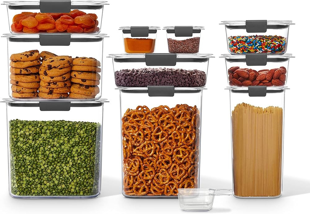 Rubbermaid Brilliance BPA Free Food Storage Containers with Lids, Airtight, for Kitchen and Pantr... | Amazon (US)
