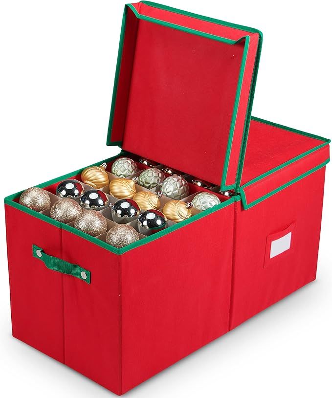 Amazon.com: pakkon Christmas Ornament Storage Box - 24x12x12 Inch Container for Up to 3-Inch O... | Amazon (US)
