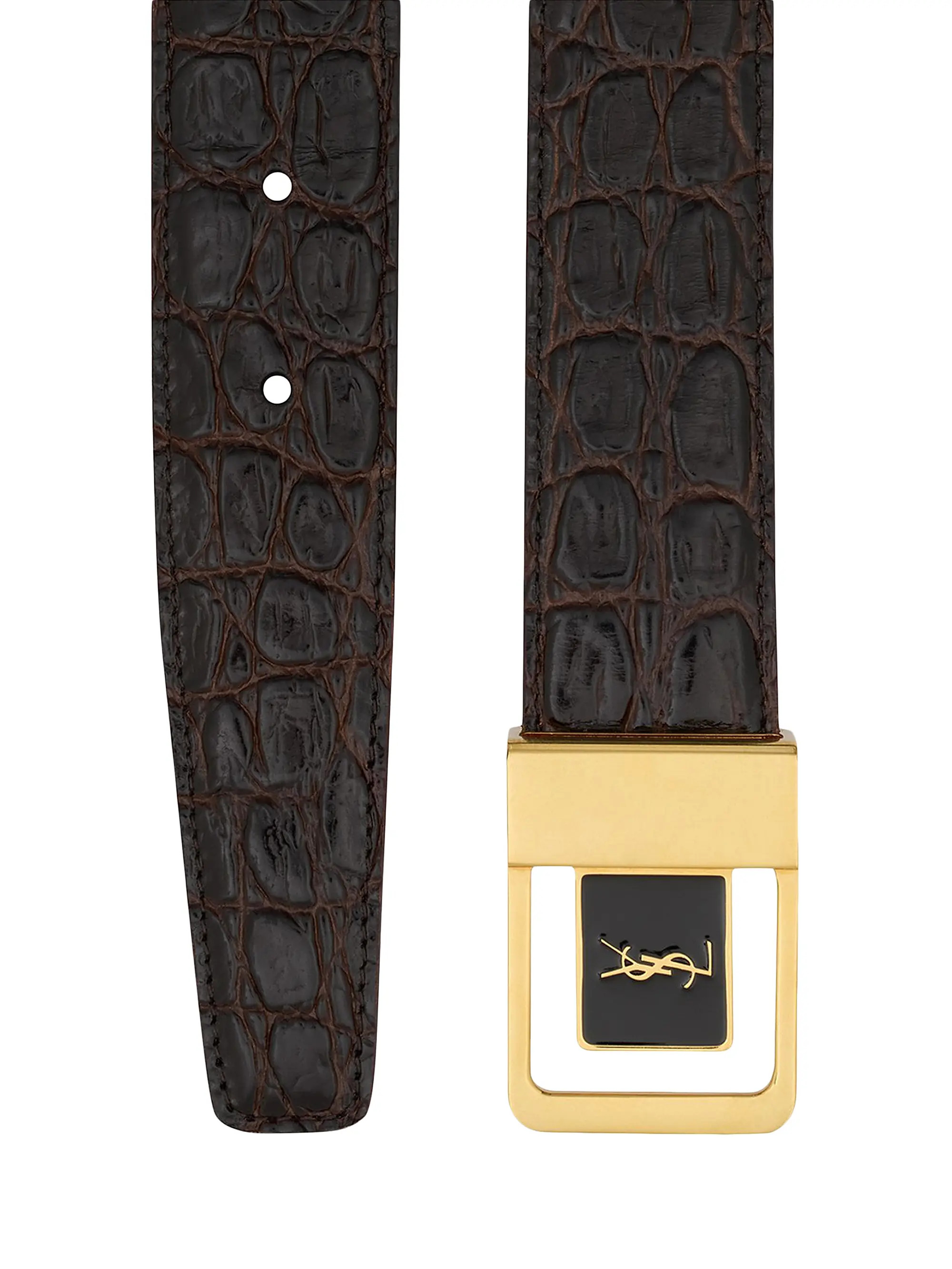 Buckle Belt In Crocodile Embossed Leather | Saks Fifth Avenue