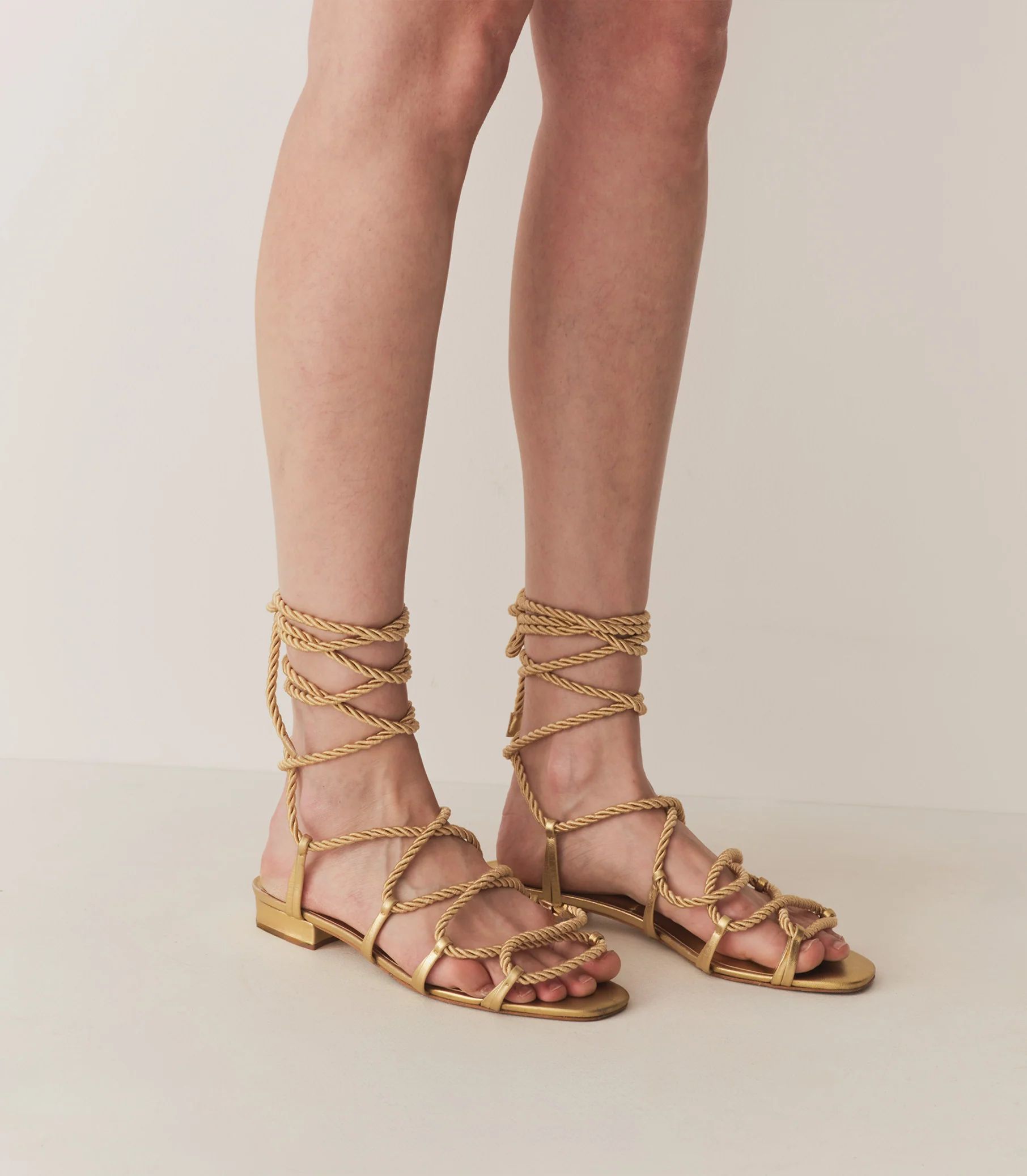 Castille Gladiator Sandal - Gold Metallic | DÔEN | DOEN