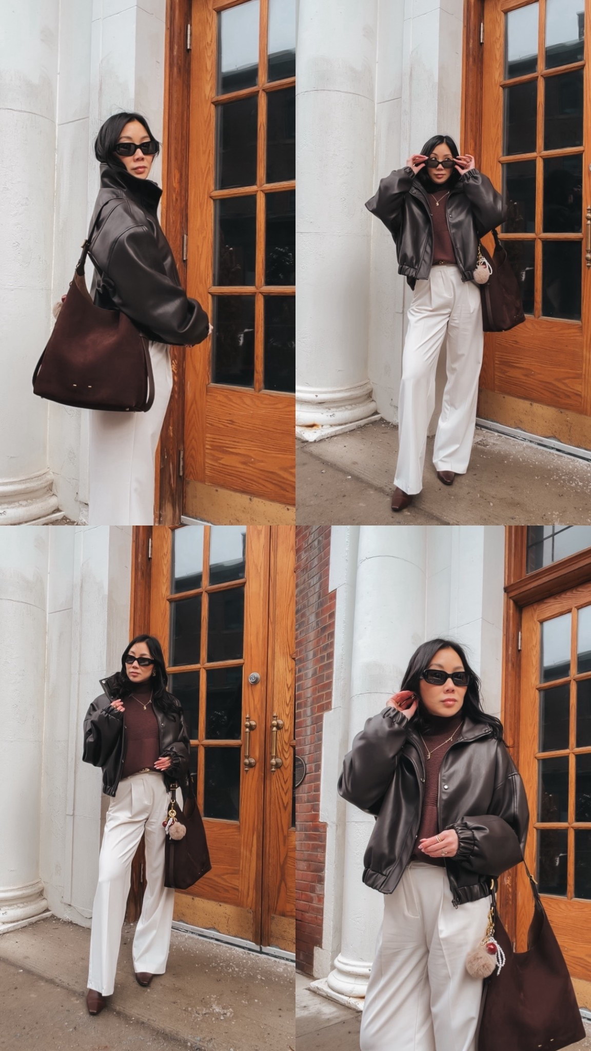 Workwear OOTD: trousers & sweater with my fave faux leather bomber jacket from @Dynamite Clothing and suede bag from @Fabrique. 

#LTKootd #LTKWorkwear #LTKgrwm