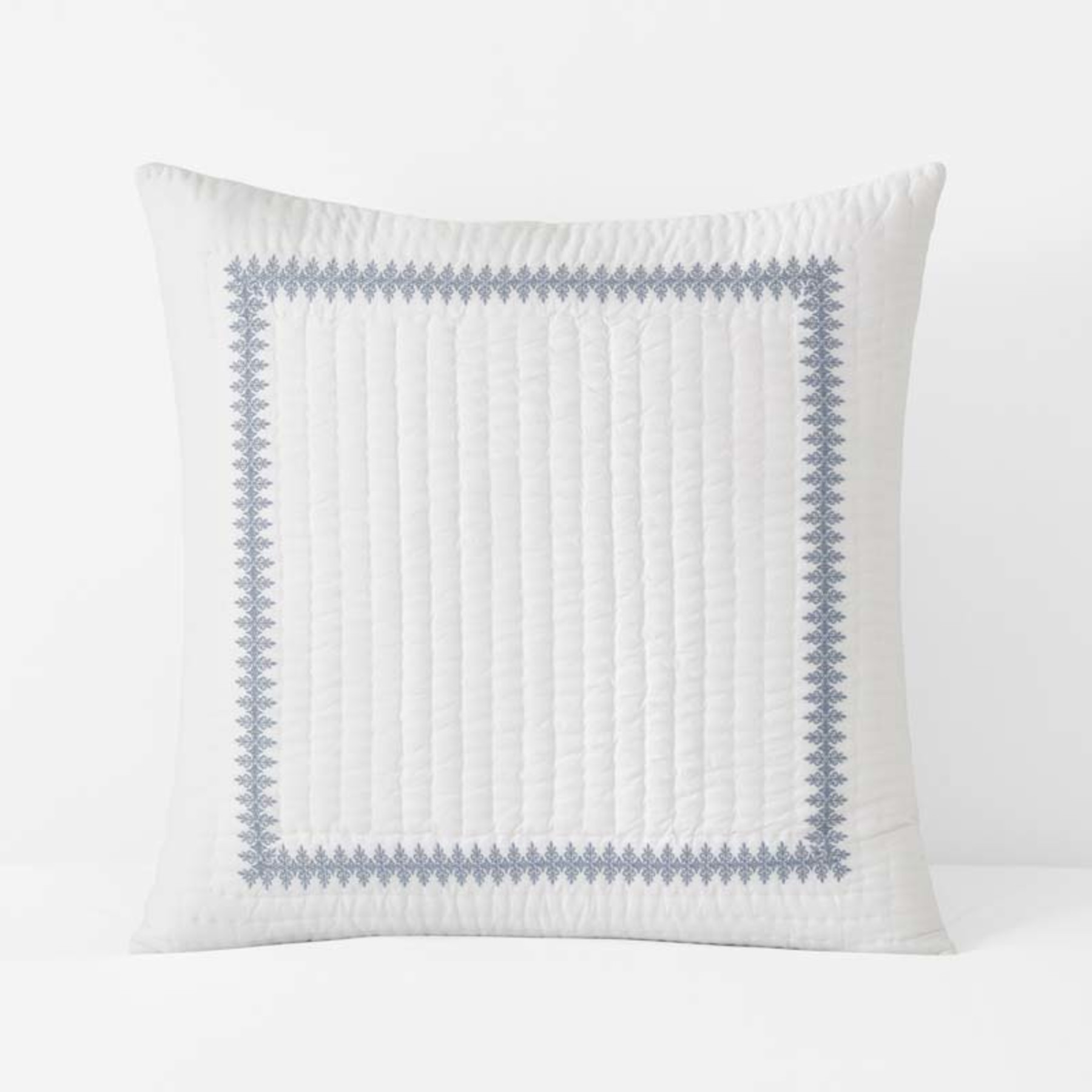 Rishika Quilted Sham - White, Euro | The Company Store