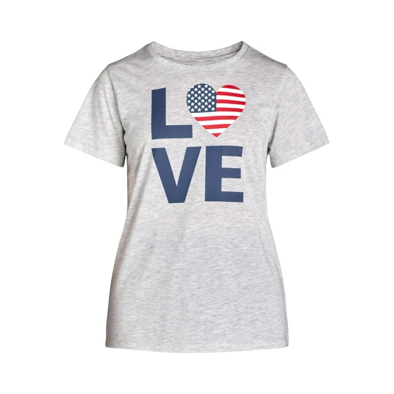 Women's Americana Graphic Tee with Short Sleeves from Way to Celebrate, Sizes S-3XL | Walmart (US)