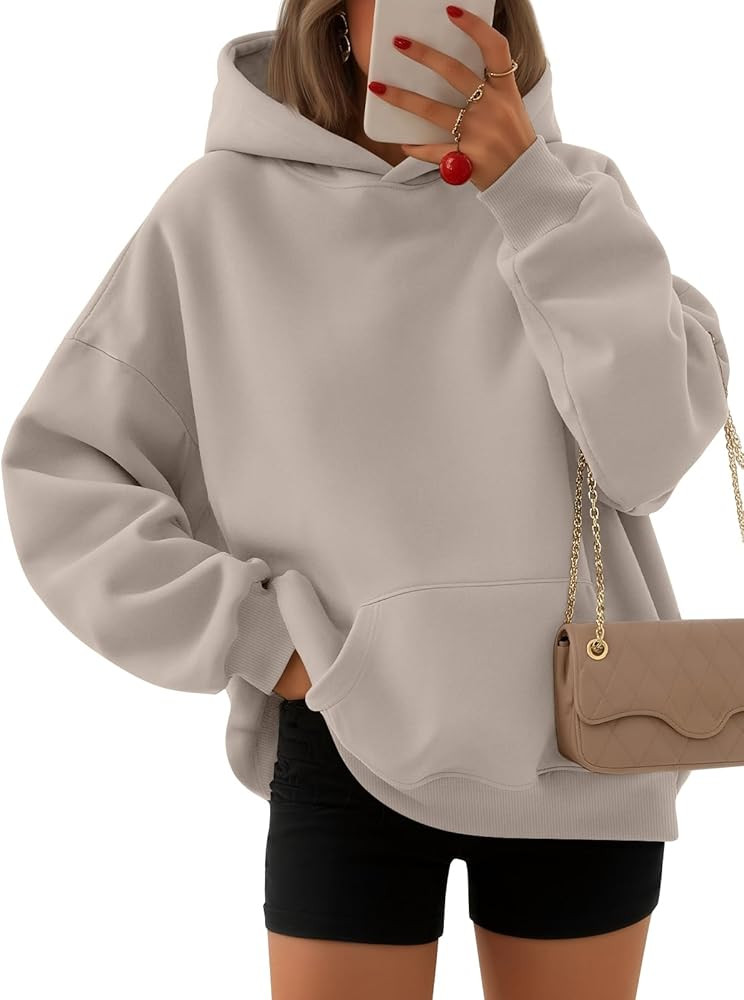 EFAN Women's Oversized Fleece Hoodie, Cozy Plush Pullover Sweatshirt with Pocket | Amazon (US)