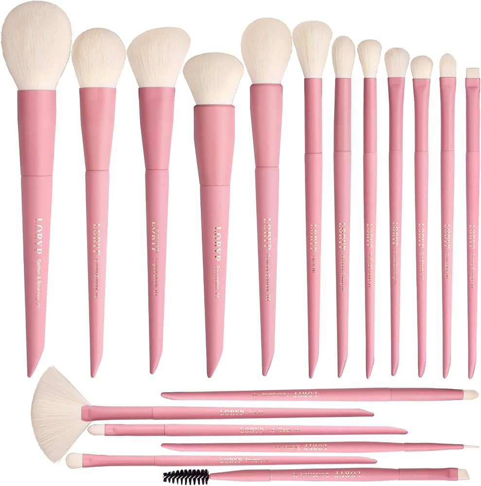 LORYP Makeup Brushes Set Labeled 18 Piece Face and Eye Brush Set Ultra soft hair Foundation, Conc... | Amazon (US)