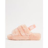 UGG Fluff yeah logo slippers in beverley pink | ASOS ROW