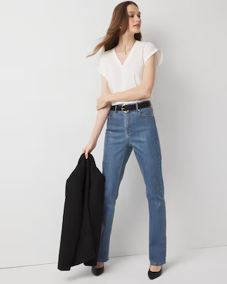 Clear Coated Extra High Rise Elongated Slim Jean | White House Black Market | White House Black Market