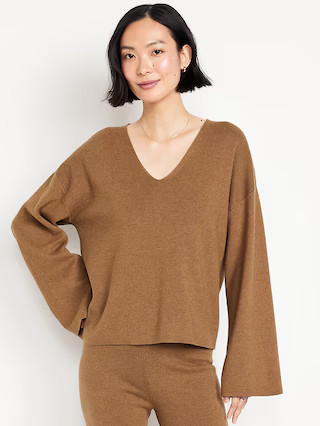 Bell-Sleeve V-Neck Sweater | Old Navy (US)