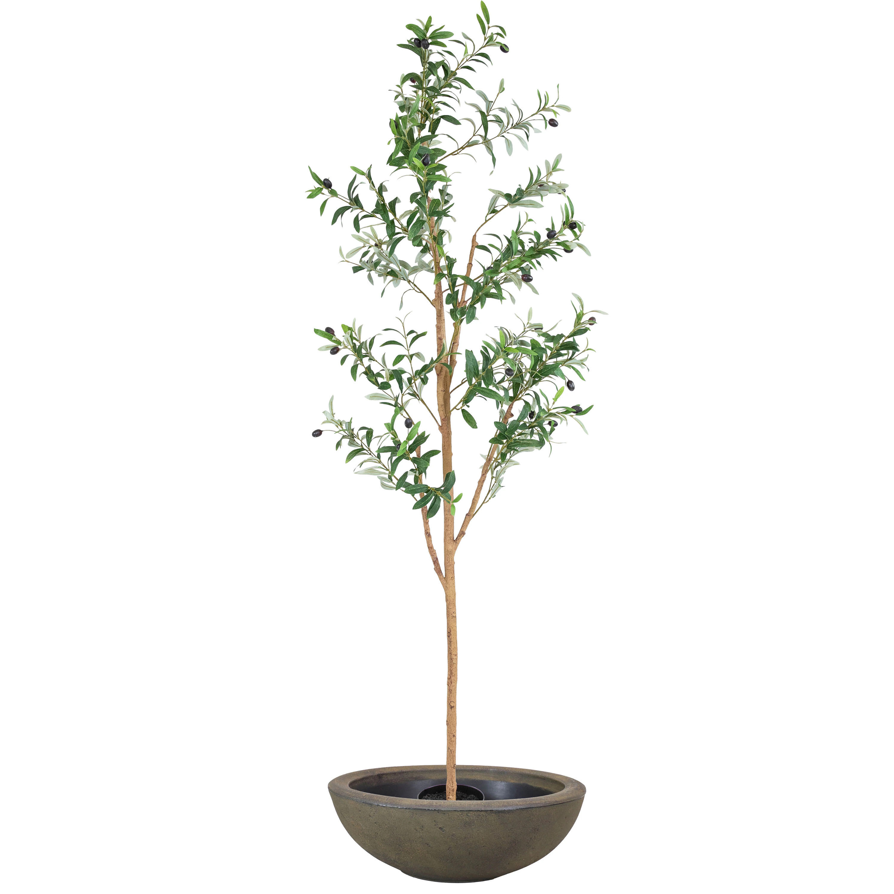 Sunnydaze Decor Sunnydaze 7ft Tall Faux Olive Tree with Planter Pot - Fake Olive Tree with Vase - Indoor Artificial Plant with Weighted Base and Silk | Lowe's