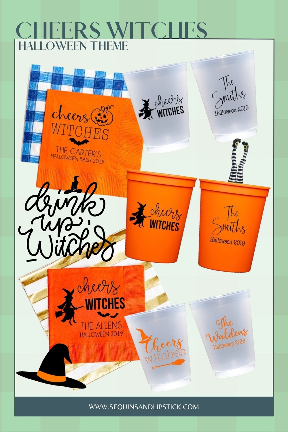 These “Cheers Witches” Halloween party cups and napkins are perfect for spooky season entertaining. Customizable for your family name or Halloween bash, they’re the ultimate party supplies for hosting in style. 

#LTKKids #LTKParties #LTKSeasonal