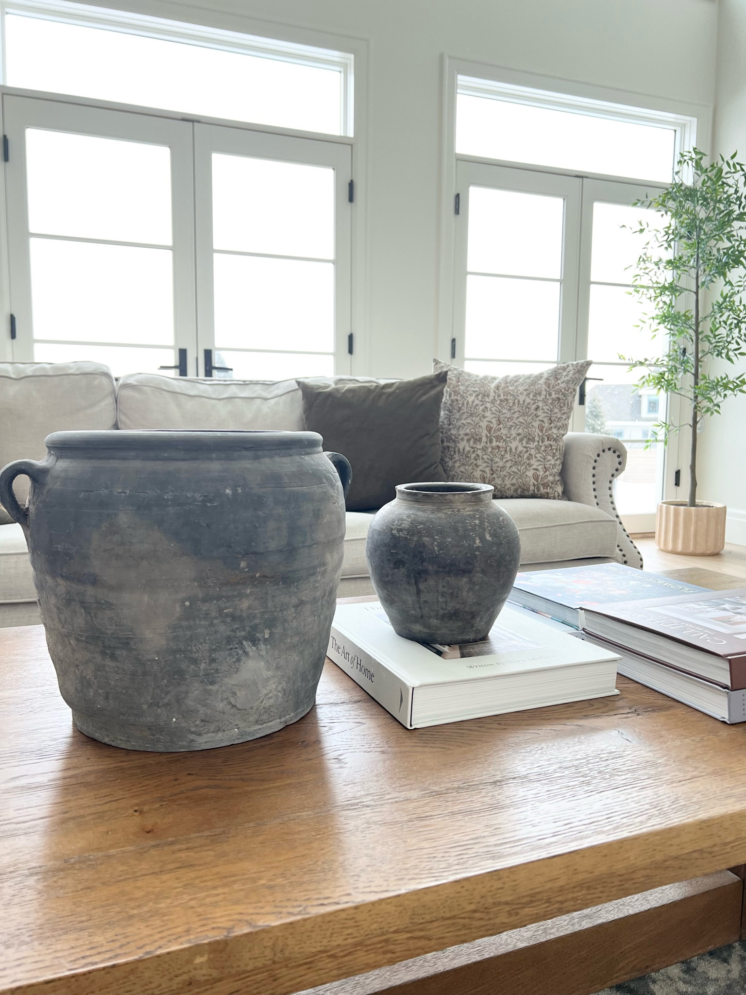 In LOVE with these vintage vessels I found on Etsy. So gorgeous. They are a black grey and so easy to style. Put them on a coffee table, dining table, book shelf. Put florals in them or don’t! Amber interior decor accents  

#LTKHome