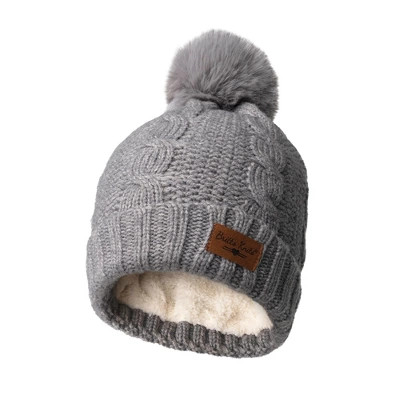 Britt's Knits Women's Winter Cozy Classics Pom Hat Knitted Fur Pom Beanie Gray | Target