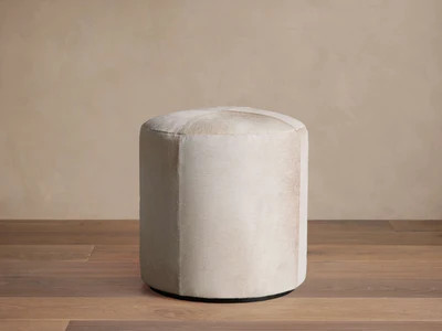 Hide Round Pouf in Black | Arhaus