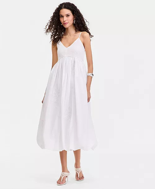 I.N.C. International Concepts Women's Embroidered Bubble-Hem Midi Dress, Macy's Exclusive - Macy'... | Macy's