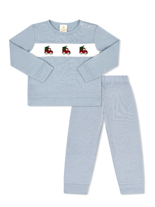 Bayou Play Set - Boardwalk Blue Knit, Christmas Truck | Lullaby Set