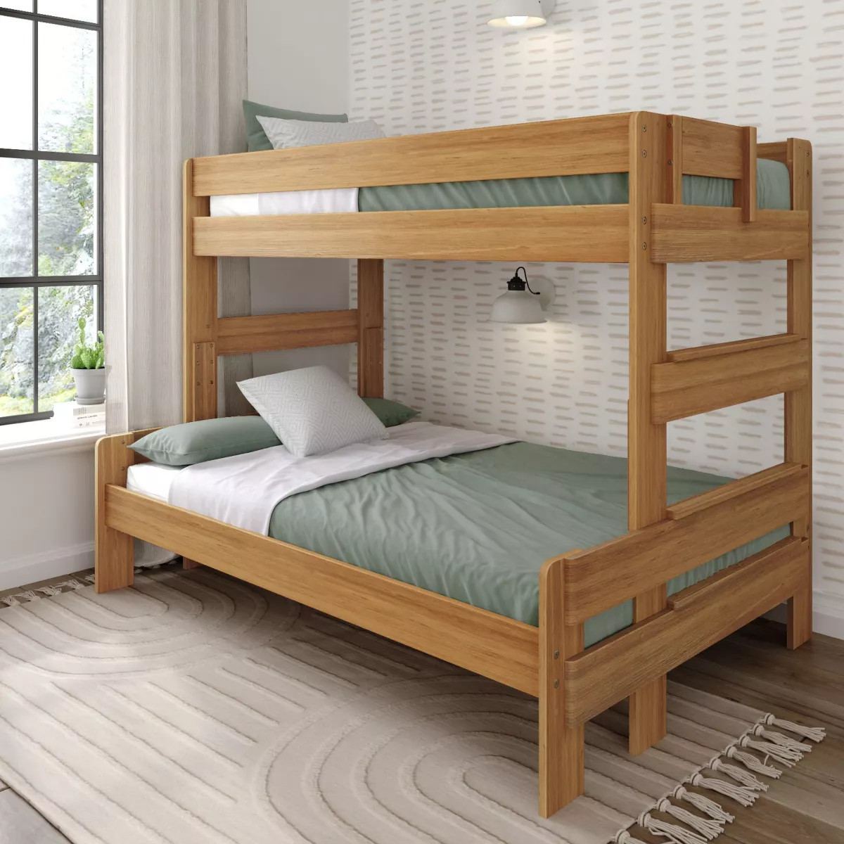 Plank+Beam Solid Wood Farmhouse Twin over Full Bunk Bed | Target