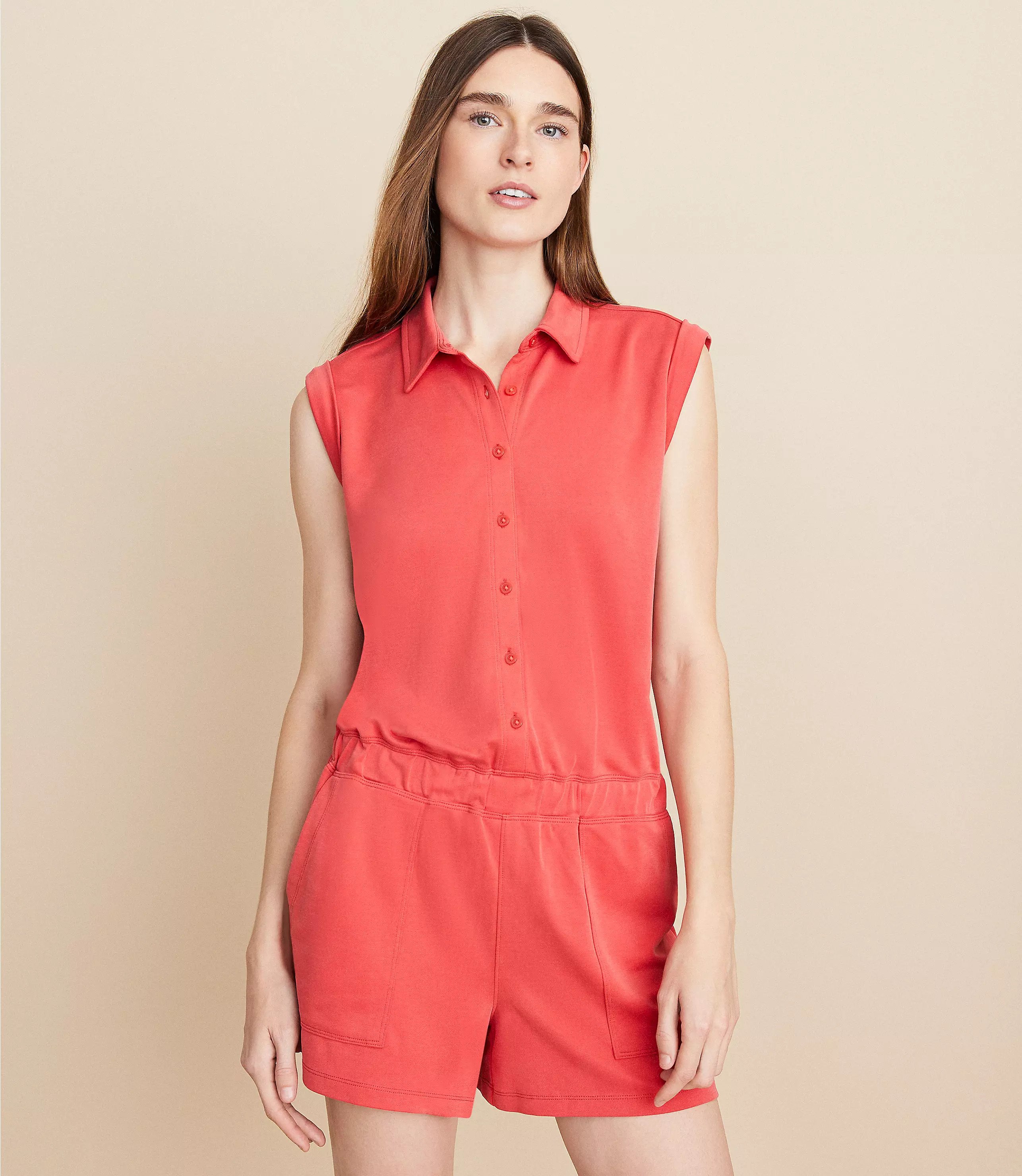 Lou & Grey Sandwashed Utility Romper | LOFT