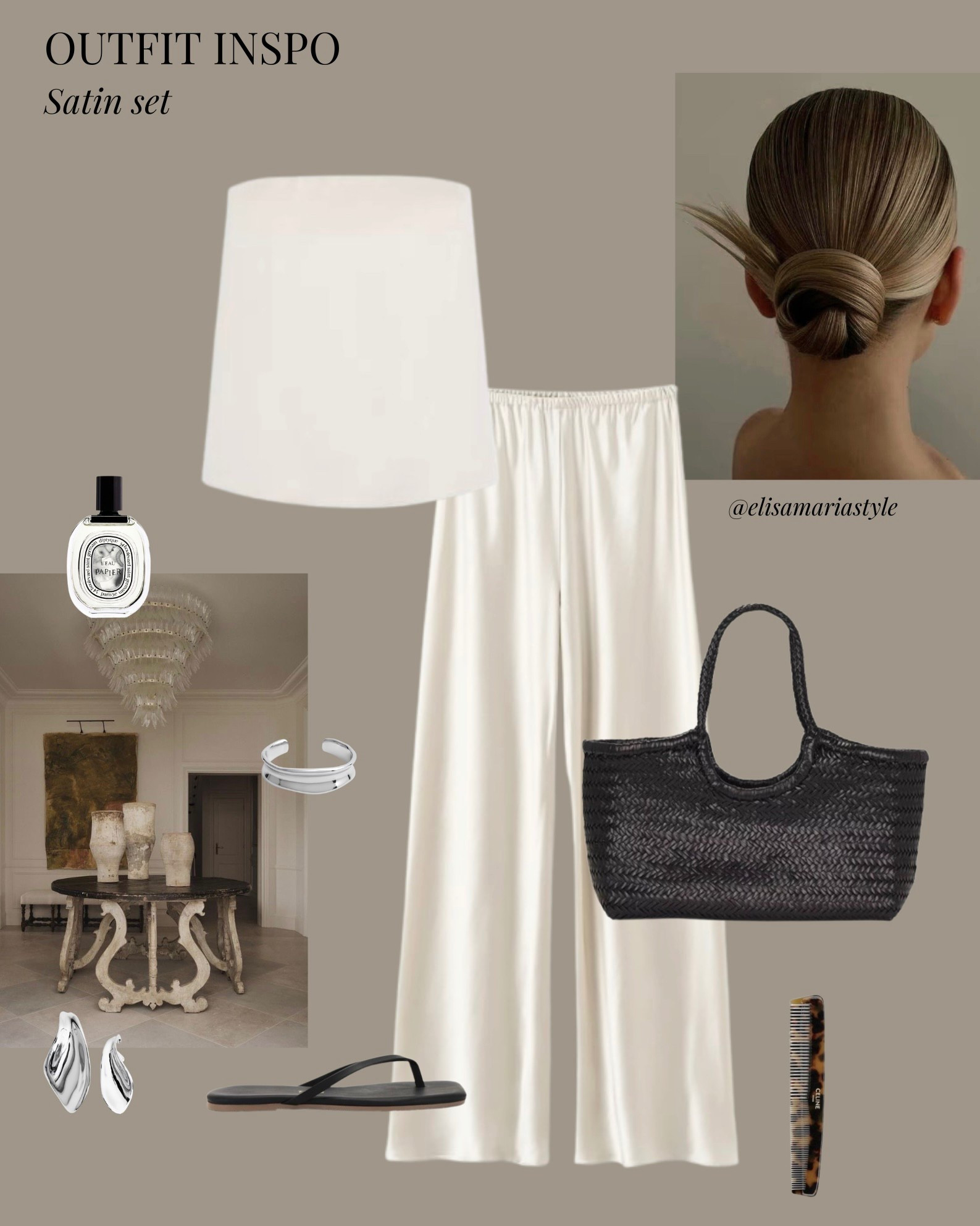 Satin trousers and top outfit for summer 🤍 

#LTKbag #LTKsummer #LTKstyletip