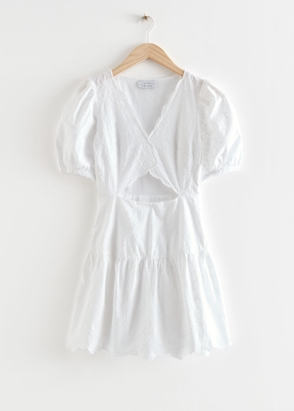 Scalloped Cut-Out Mini Dress - White | & Other Stories (EU + UK)