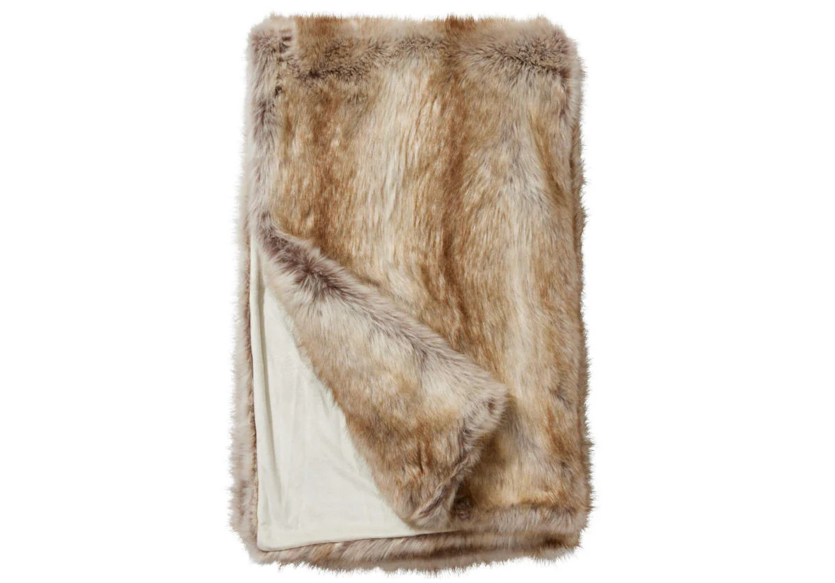 BLONDE FAUX FOX THROW | Alice Lane Home Collection