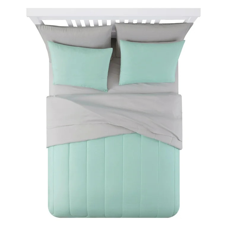 Mainstays Green 6 Piece Bed in a Bag Comforter Set, Twin | Walmart (US)