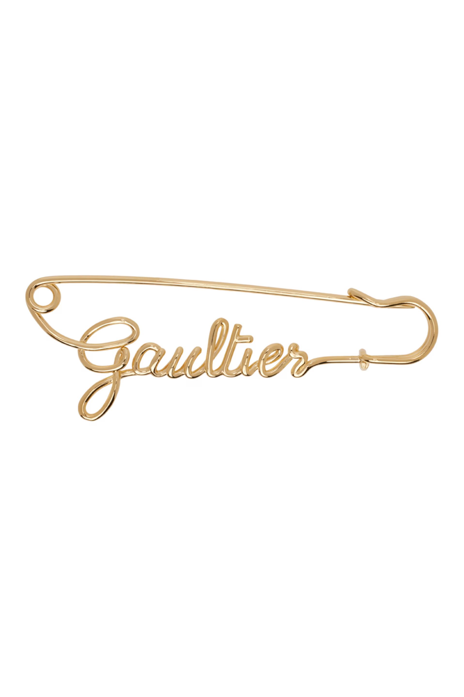 Gold 'The Gaultier Safety Pin' Brooch | SSENSE