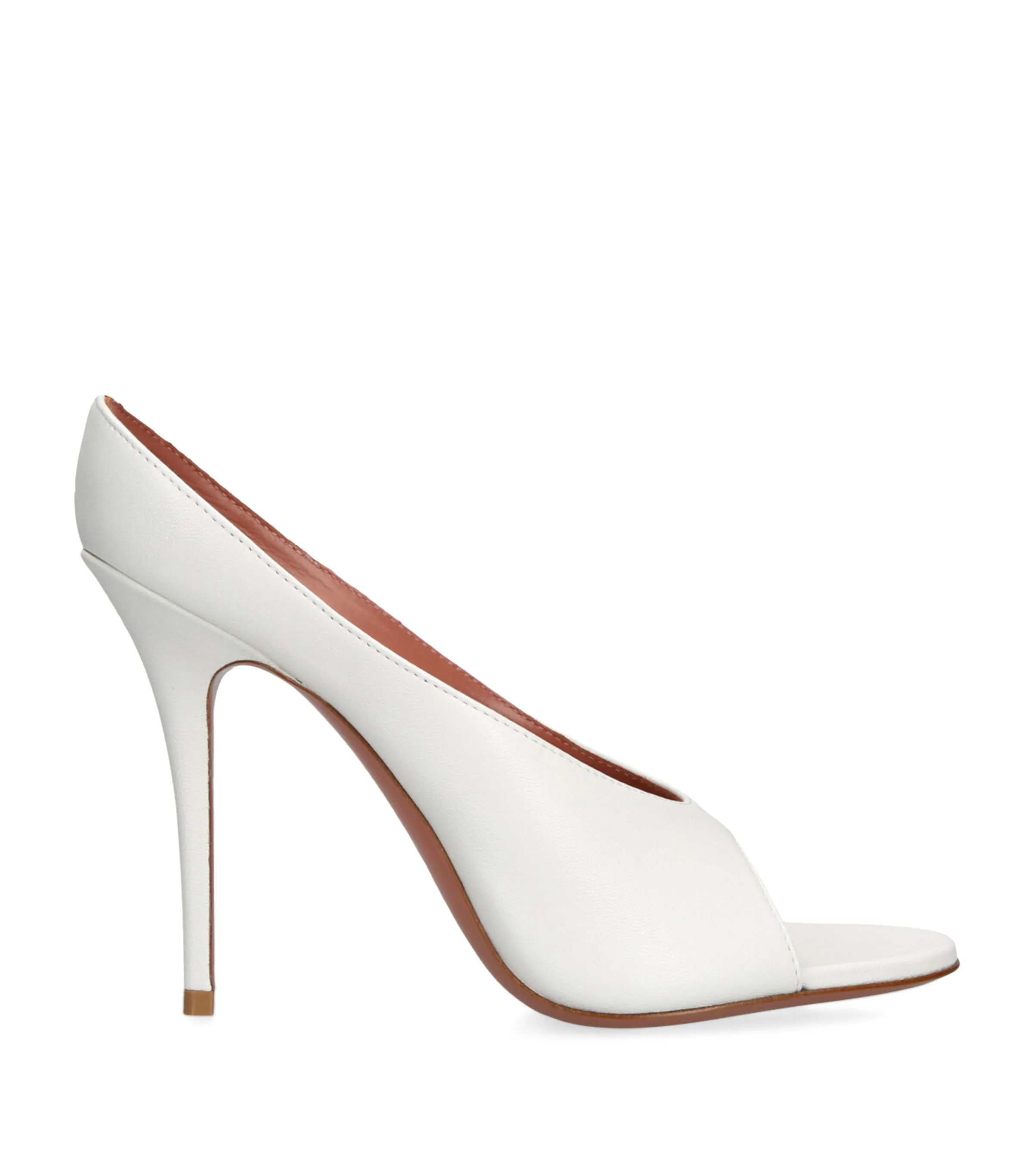 White Leather Anok Heeled Slipper 105 | Harrods