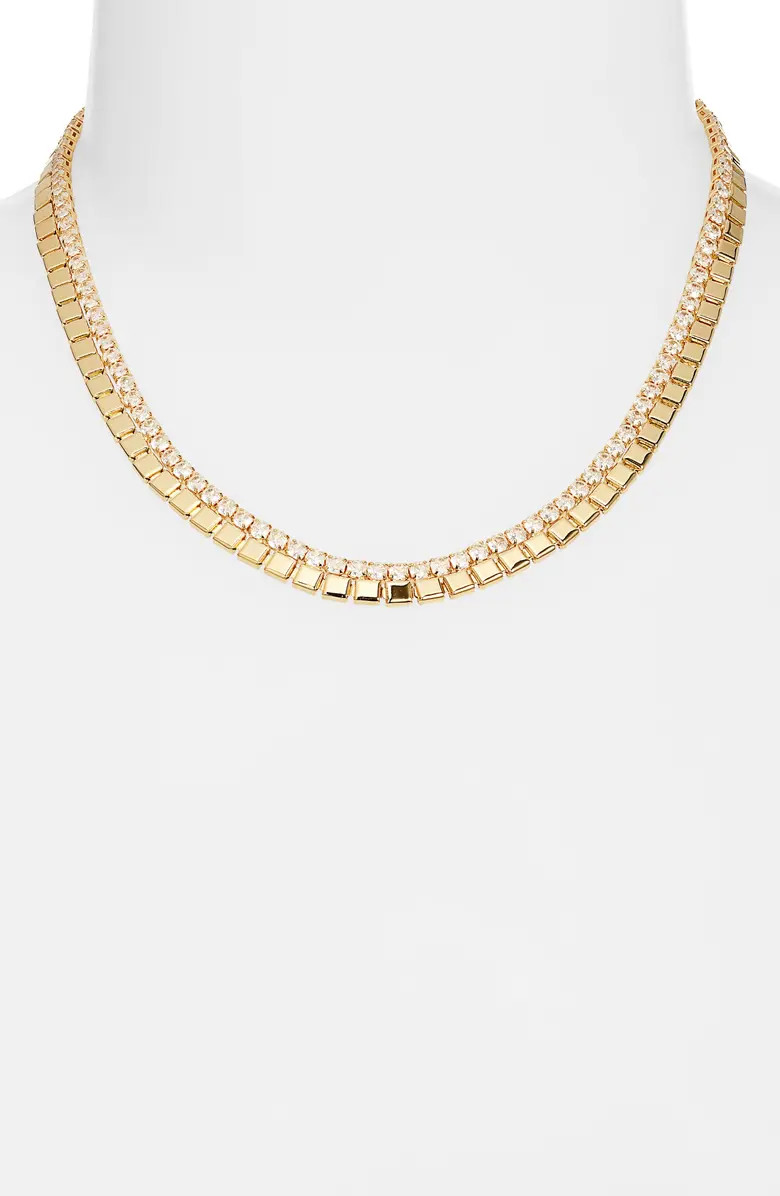 Cubic Zirconia Border Tile Necklace | Nordstrom Rack