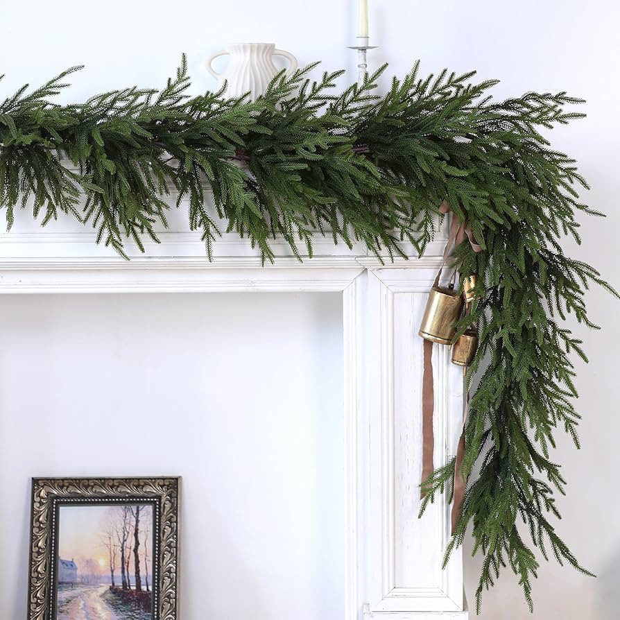 Norfolk Pine Garland - 9ft Artificial Christmas Garland Long Faux Greenery Garland for Holiday, F... | Amazon (US)