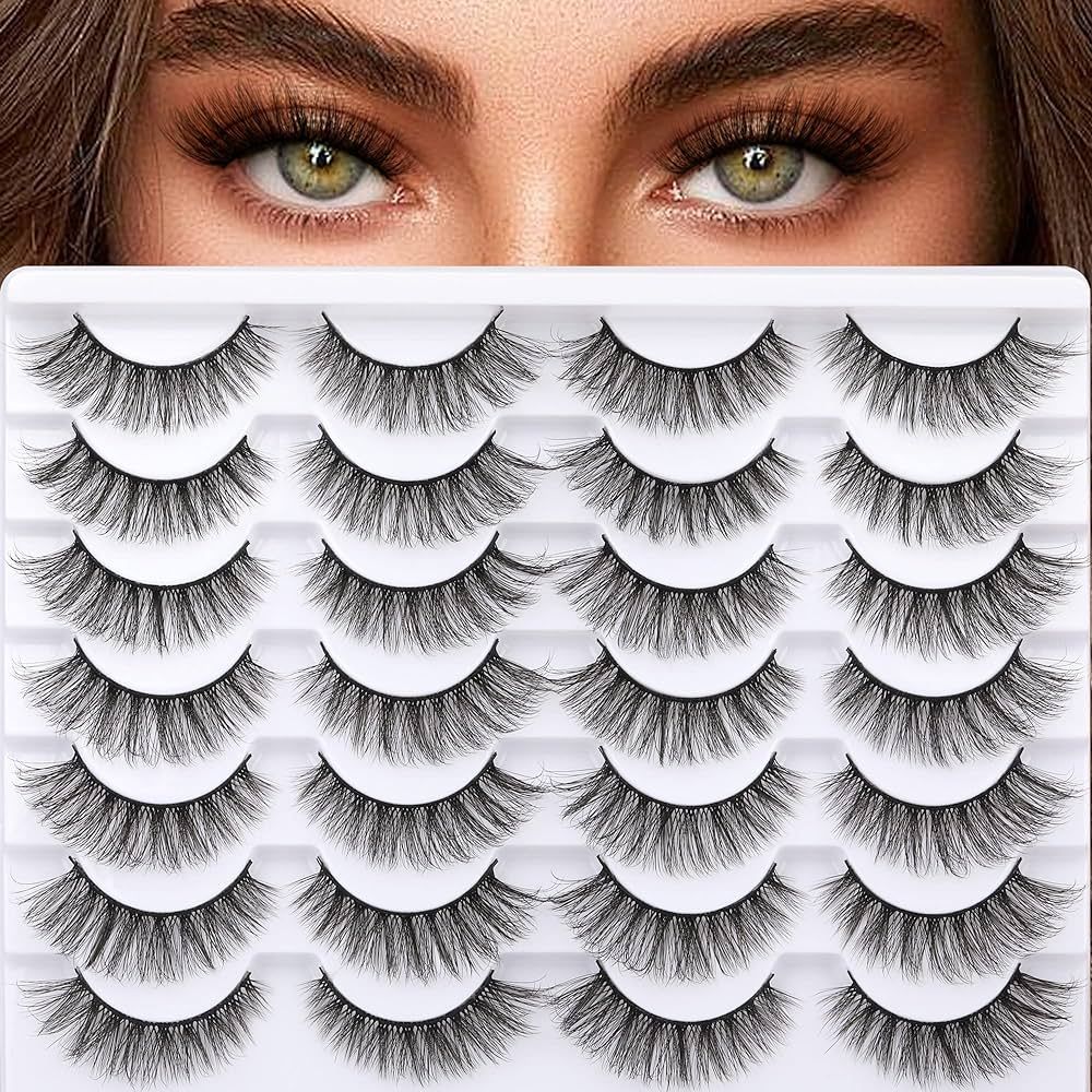 Newcally Cat Eye Lashes Natural Look Wispy Fluffy False Eyelashes Long 3D Volume Fake Eye Lashes ... | Amazon (CA)