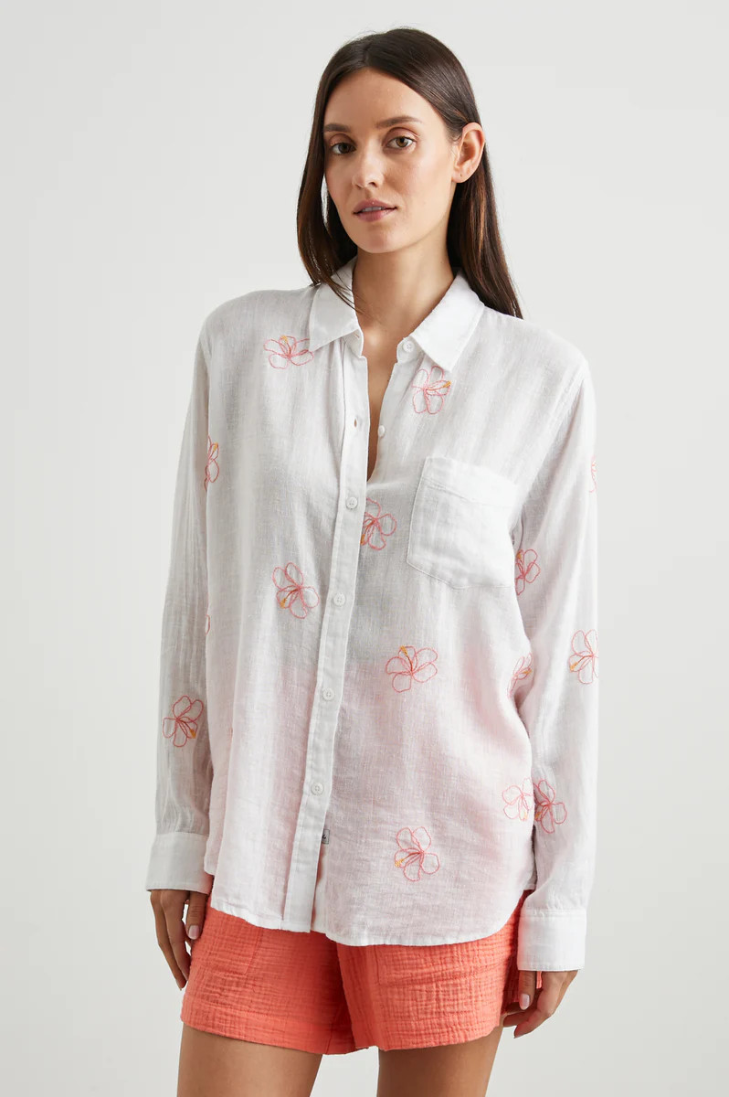 CHARLI SHIRT - HIBISCUS EMBROIDERY | Rails