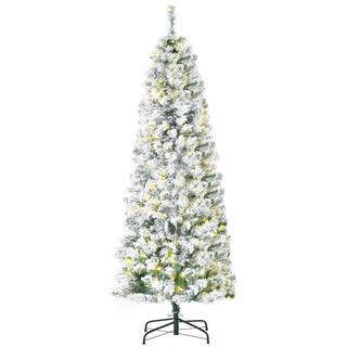 6 ft. Pre-Lit Artificial Snow Flocked Christmas Tree with 250 Warm White LED Lights, and 462 Tips | The Home Depot