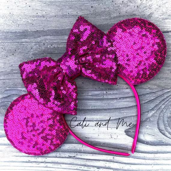 Hot Pink Minnie Ears Hot Pink Mouse Ears Hot Pink Disney | Etsy | Etsy (US)