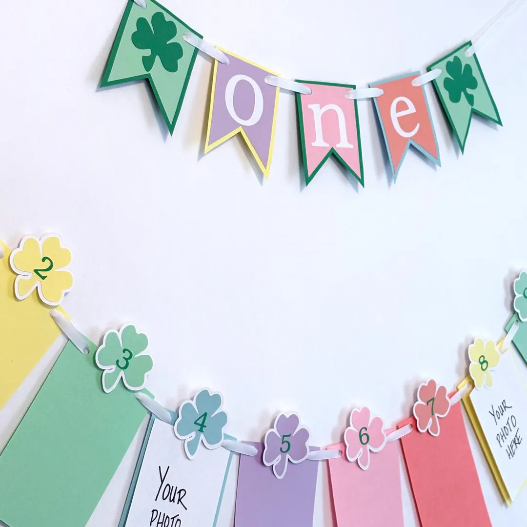 St Patricks 1st Birthday Decor Pastel Rainbow I Am 1 Photo Prop Irish ONE High Chair Sign Lucky O... | Etsy (US)