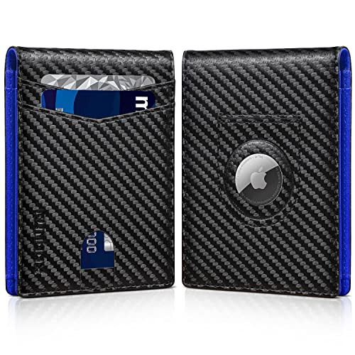 RUNBOX AirTag-Wallet-Mens-Slim-RFID Blocking Wallets Leather with Bill Compartment Air Tag Bifold Card Holder Wallet Gifts for Men Dad | Amazon (US)