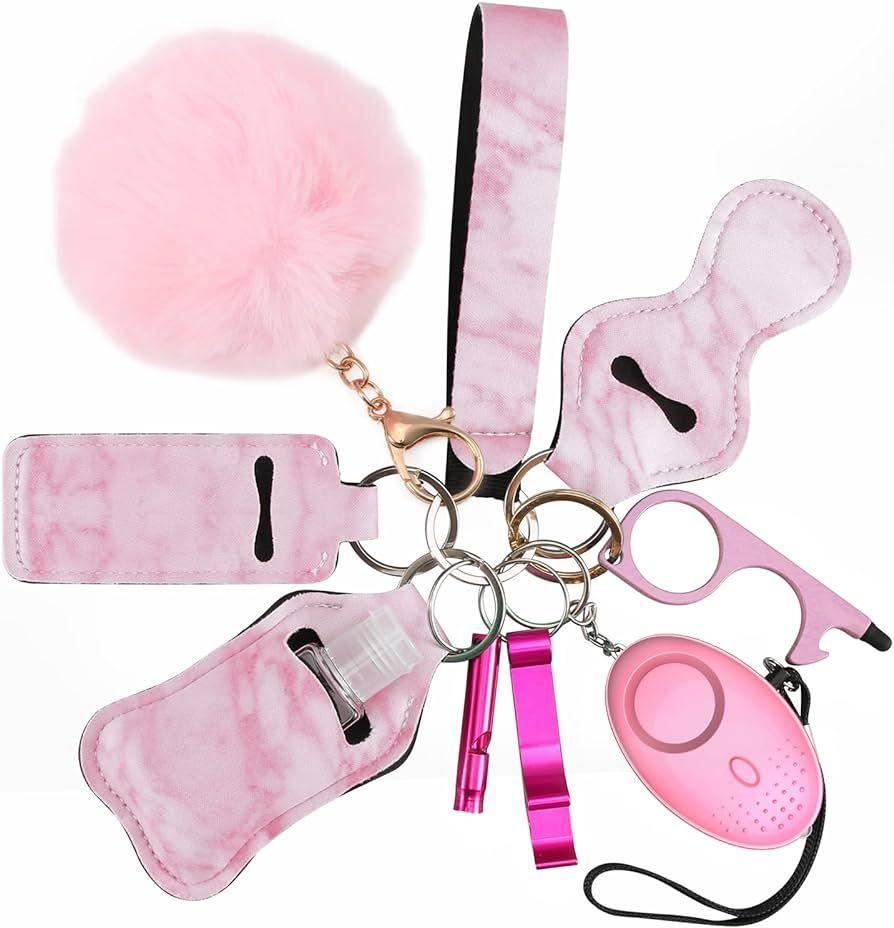 Safety Keychain Set for Women and Kids, 10 Pcs Safety Keychain Accessories, Self Defense Keychain... | Amazon (US)