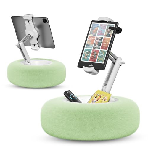 Kindle/Tablet Pillow Stand for Reading, Adjustable Tablet Stand Phone Holder for Bed with Detachable Sanck Bowl, Fits 4.7"-13" Kindle/Phones/Tablets/, Watch Videos, Stream Media, Green | Amazon (US)